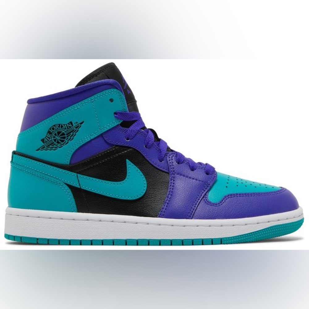 Air Jordan 1 Mid Teal Purple Black – Women’s Size 7